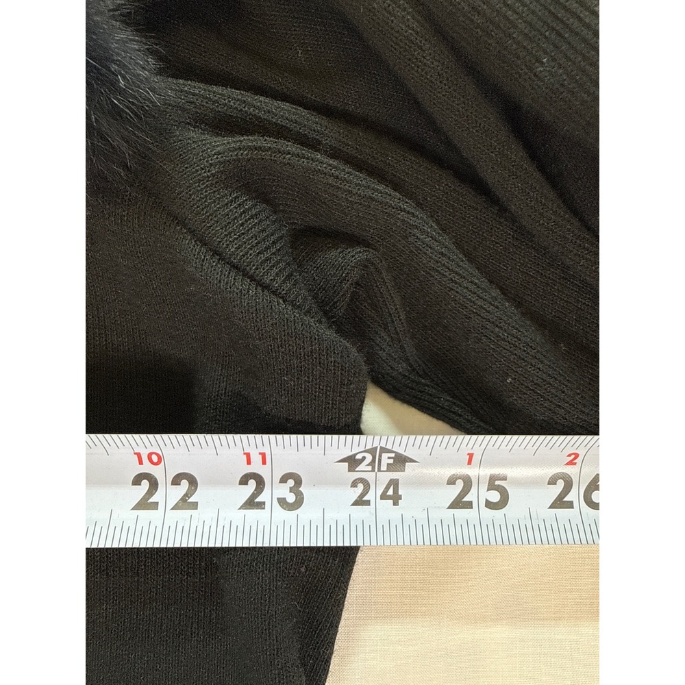 Nina Leonard Womens 1X Black Knit Skirt Set Pom Pom Collar Portrait Neck 2 Piece - Picture 6 of 8